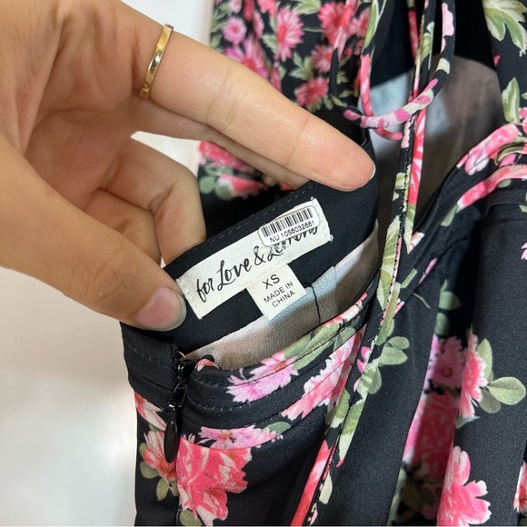 For Love & Lemons Rosalyn Pink Floral Ruffled Bohemian Formal V Neck Maxi Dress - Picture 12 of 15